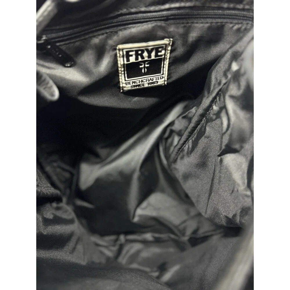 Vintage FRYE Black Genuine Leather Large Backpack w/ Y Pulls